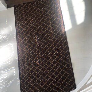 Window Scarf Valance Brown and Gold Diamond Pattern 54 inch wide 220 inches long